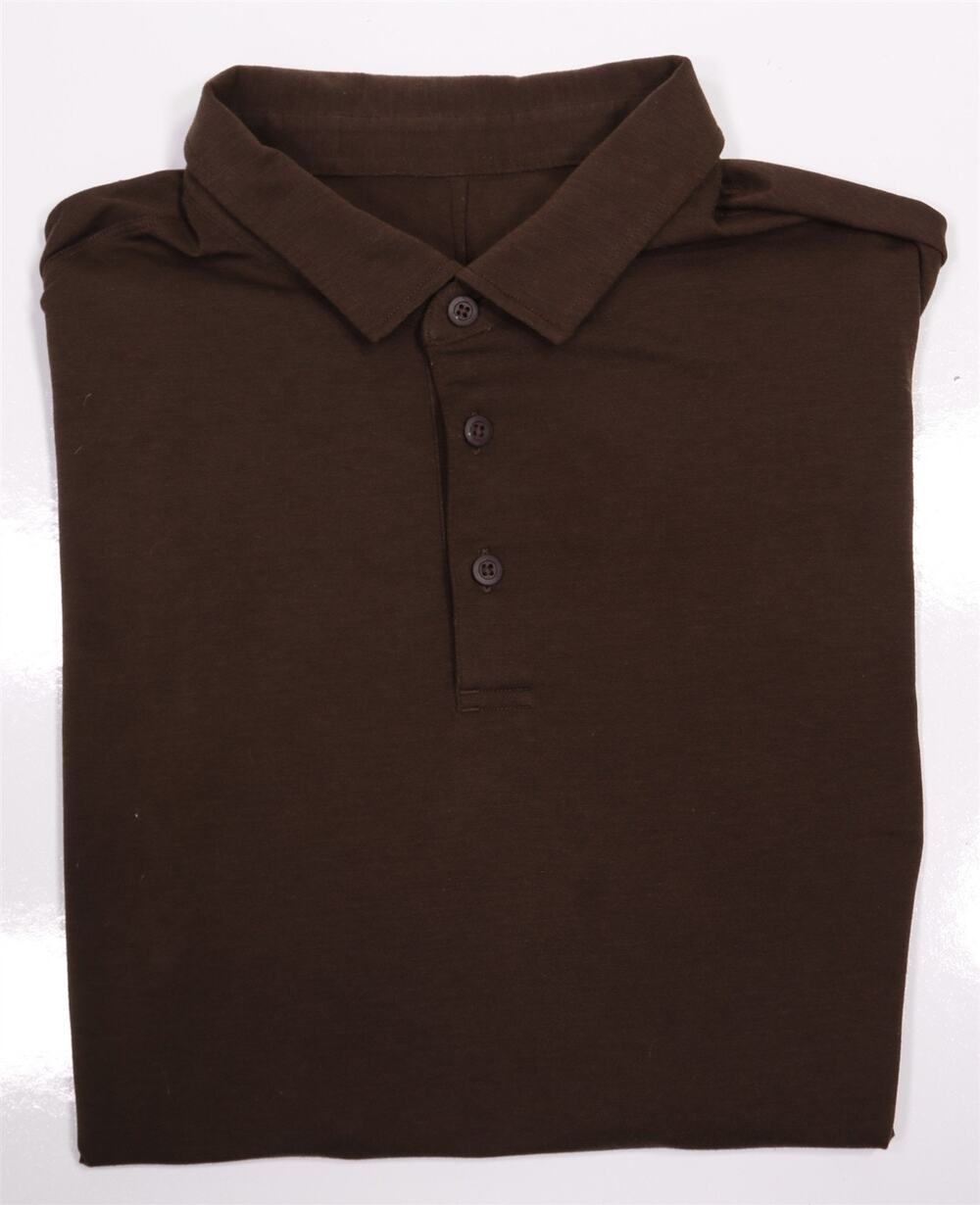 Lululemon Mens Brown Knit Evolution Performance Golf Polo Shirt Medium